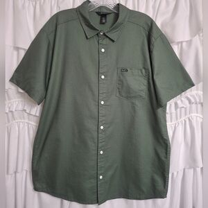 RVCA Olive Green Casual Button Down Shirt